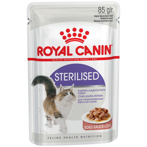 Влажный корм для стерилизованных кошек Royal Canin Sterilised (в соусе) 20 шт. х 85 г (кусочки в соусе) фото, описание