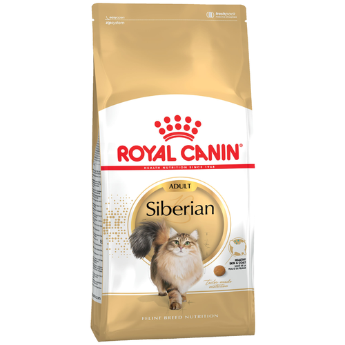 Сухой корм для кошек Royal Canin Siberian Adult сухой специально для породы Сибирская от 1 года до 12 лет 2 шт. х 400 г (кусочки в соусе) фото, описание