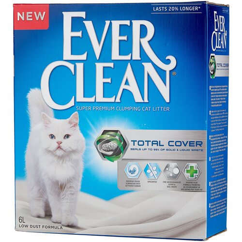 Комкующийся наполнитель Ever Clean Total Cover, 6л фото, описание