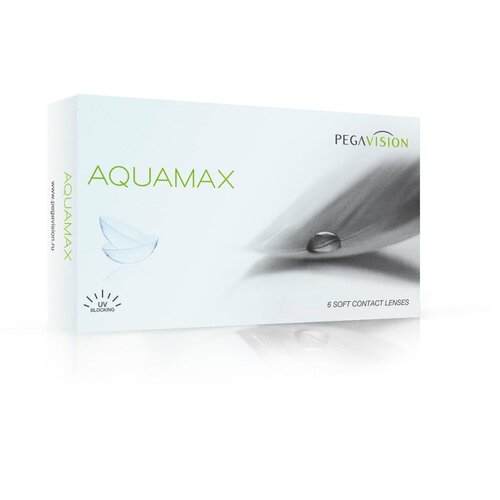 Контактные линзы Pegavision Aquamax., 6 шт., R 8,6, D +2, бесцветный, 1 уп. фото, описание