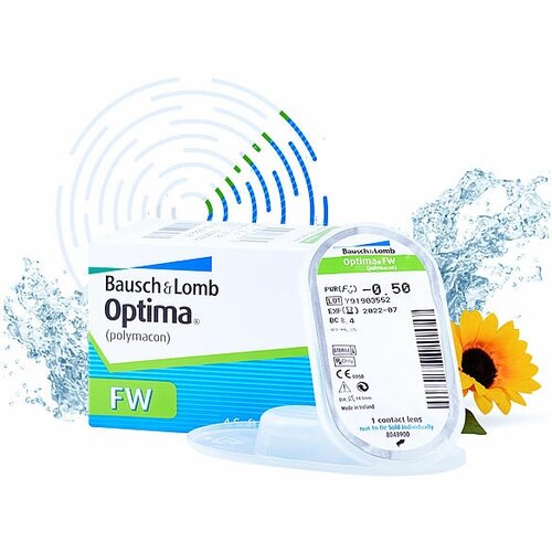 Контактные линзы Bausch & Lomb Optima FW, 4 шт., R 8,7, D -3,25 фото, описание