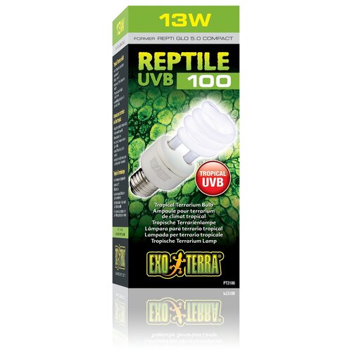 Лампа лампа люминесцентная Exo Terra Reptile UVB100 (Repti Glo 5.0 Compact) (PT2186) , 13 Вт фото, описание