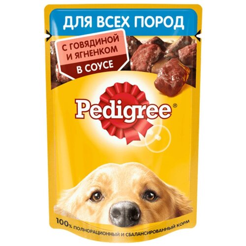 Влажный корм для собак Pedigree говядина, ягненок 24 шт. х 85 г фото, описание