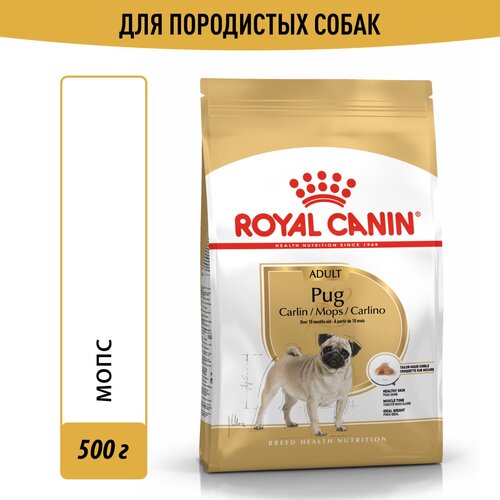 Сухой корм для собак Royal Canin породы Мопс 1 уп. х 1 шт. х 500 г (для мелких пород) фото, описание