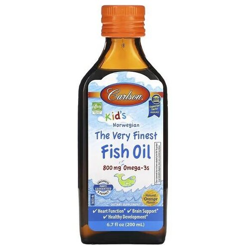 Kid’s The Very Finest Fish Oil д/вн. приема фл., 800 мг, 200 мл, 410 г, апельсин фото, описание