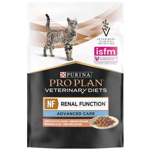 Влажный корм для кошек Pro Plan Veterinary Diets NF при патологии почек, с лососем 85 г (кусочки в желе) фото, описание