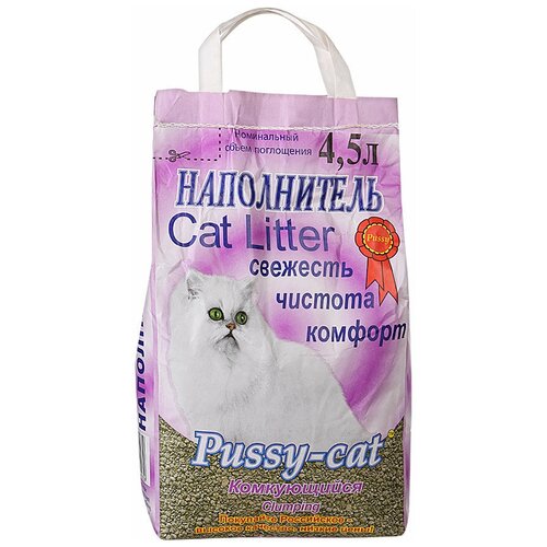 Комкующийся наполнитель Pussy-Cat Комкующийся, 4.5л, 1 шт. фото, описание