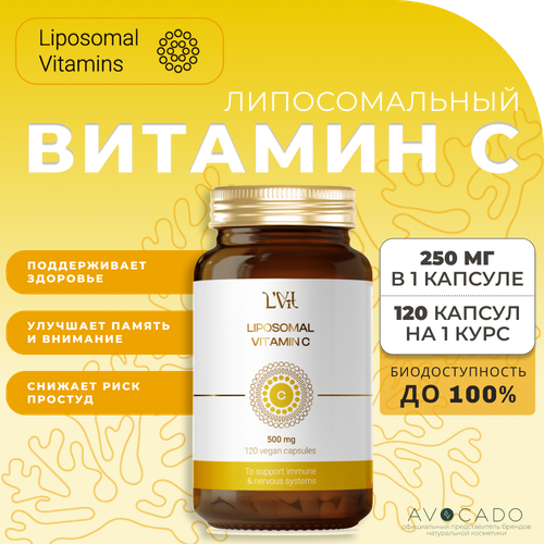 Liposomal Vitamins Липосомальный Витамин С - 500 мг / Liposomal Vitamin C, 120 капсул фото, описание