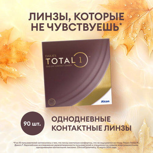 Контактные линзы Alcon Dailies Total1, 90 шт., R 8,5, D +6 фото, описание