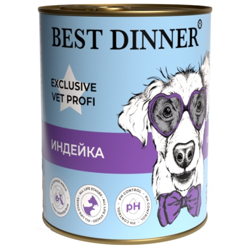 Корм Best Dinner 340гр Urinary Vet Profi для собак всех пород с профилактикой мочекаменной болезни с индейкой и картофелем фото, описание