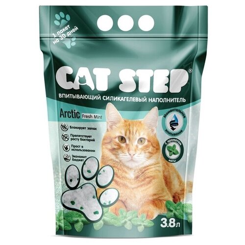 Впитывающий наполнитель Cat Step Arctic Fresh Mint, 3.8л, 1 шт. фото, описание