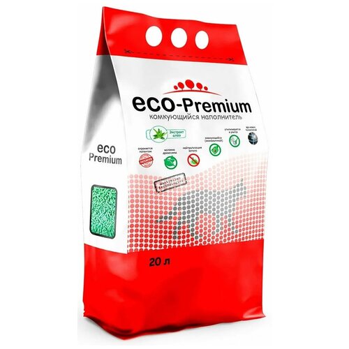 фото Комкующийся наполнитель ECO-Premium Green 129422, 20л, 1 шт., купить онлайн за 1521 рубл.