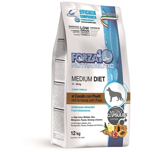 Forza 10 Medium Diet pesce 12 kr / Полнорационный диетический корм для взрослых собак средних пород из рыбы 12 кг фото, описание