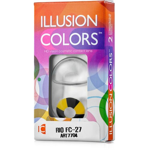 Контактные линзы ILLUSION Сolors Rio, 2 шт., R 8,6, D 0, fc-27 фото, описание