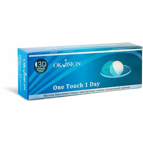 Контактные линзы OKVision One Touch 1 Day, 30 шт., R 8,6, D -1, 1 уп. фото, описание