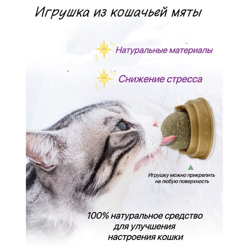 Игрушка для кошек из натуральной кошачьей мяты шарик/Мятный мячик/Шар из кошачьей мяты фото, описание