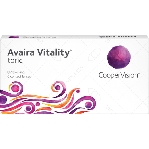 Контактные линзы CooperVision Avaira Vitality toric., R 8,5, D -6, CYL: -1,75, AХ: 120, бесцветный, 1 уп. фото, описание