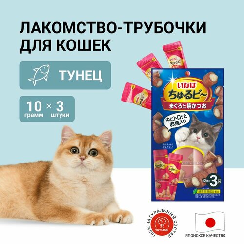 Лакомство для кошек INABA с тунцом магуро и кацуо фото, описание