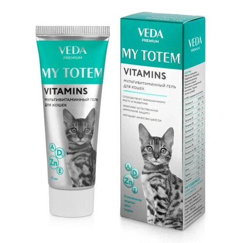 Витамины VEDA My Totem Vitamins для кошек  91 г 75 мл фото, описание