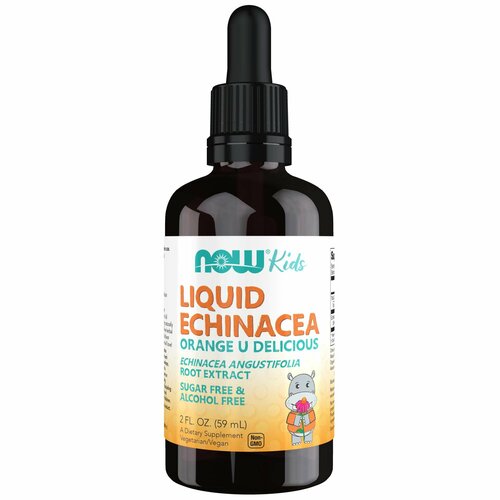 NOW Kid's liquid echinacea, эхинацея для детей, 59 мл фото, описание