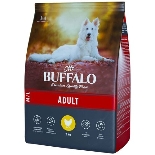 Сухой корм для собак Mr.BUFFALO Adult M/L с курицей 1 уп. х 1 шт. х 2000 г фото, описание