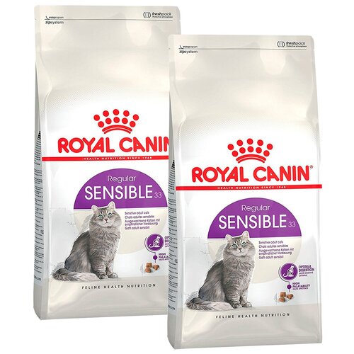 ROYAL CANIN SENSIBLE 33 для взрослых кошек при аллергии (15 + 15 кг) фото, описание