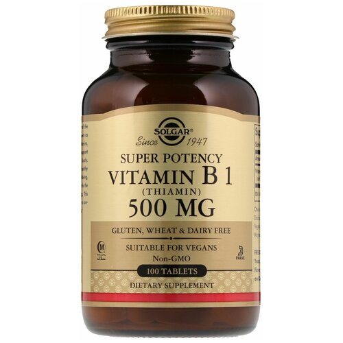 Витамин B Solgar Vitamin B1 (Thiamin) 500 mg 100 таб фото, описание