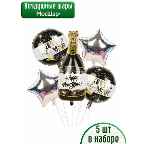 Воздушные шары на Новый год Happy New Year фото, описание