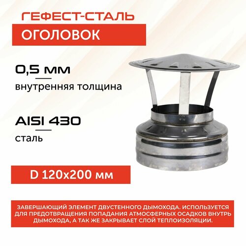 Оголовок 120х200, AISI 430/430, 0,5мм/0,5мм, (К) фото, описание