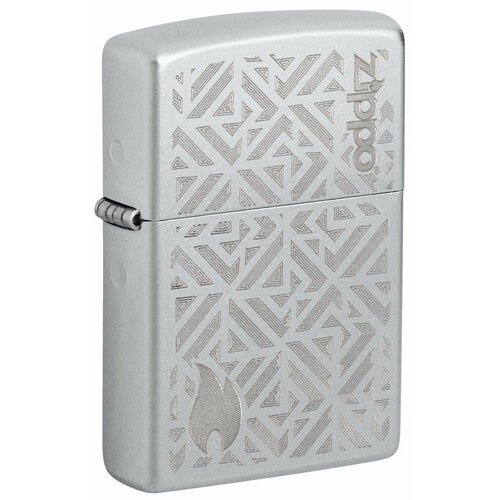 Зажигалка ZIPPO Mosaic с покрытием Satin Chrome, латунь/сталь, серебристая, матовая, 38x13x57 мм фото, описание