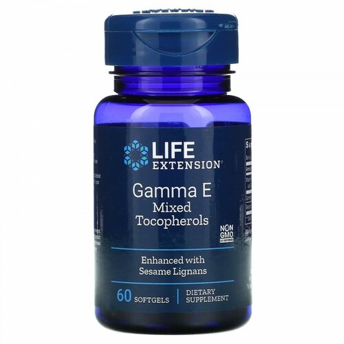 Life Extension Gamma E Mixed Tocopherols (Гамма-Е смешанные токоферолы) 60 гелевых капсул (Life Extension) фото, описание