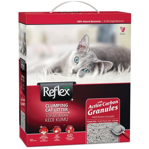 фото Комкующийся наполнитель Reflex Active Carbon Granules, 10л, 1 шт., купить онлайн за 2418 рубл.