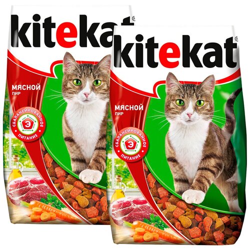 KITEKAT мясной ПИР для взрослых кошек (1,9 + 1,9 кг) фото, описание