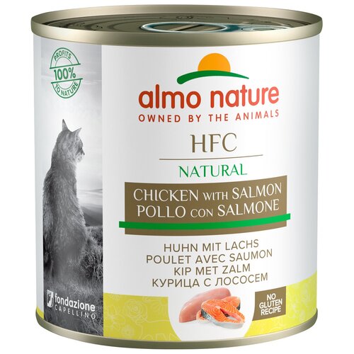 Almo Nature Classic Adult Cat Salmon&Chicken консервированный корм с лососем и курицей в бульоне для взрослых кошек - 12 шт х 280 г фото, описание