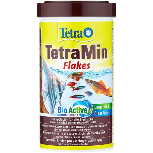 Сухой корм  для  рыб, ракообразных Tetra TetraMin flakes, 500 мл, 100 г фото, описание