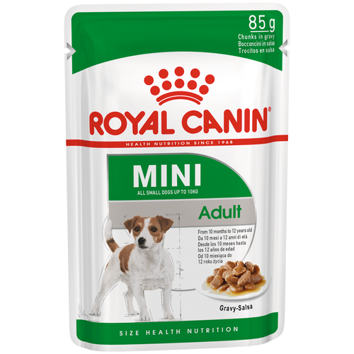 Влажный корм для собак Royal Canin Mini Adult Pouch 1 уп. х 16 шт. х 85 г (для мелких пород) фото, описание