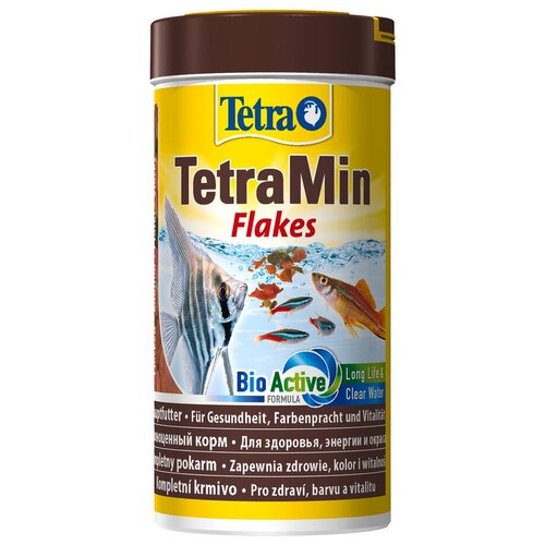 Сухой корм  для  рыб, ракообразных Tetra TetraMin flakes, 250 мл, 52 г фото, описание