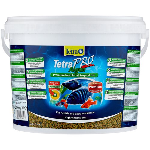 Сухой корм  для  рыб, ракообразных Tetra TetraPro Algae, 10 л, 1.9 кг фото, описание