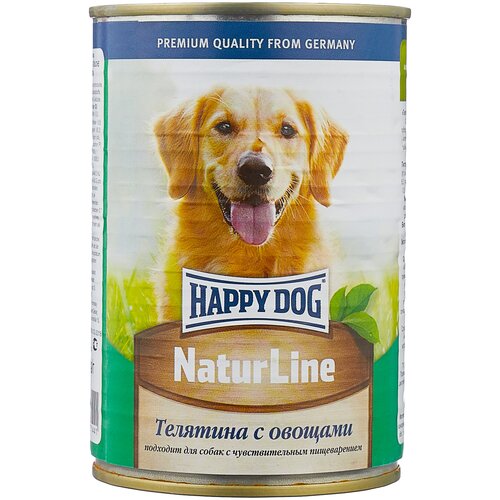 Влажный корм для собак Happy Dog NaturLine, телятина, с овощами 1 уп. х 1 шт. х 970 г фото, описание