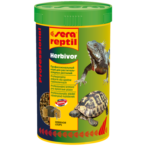 Сухой корм  для  рыб, рептилий Sera Reptil Professional Herbivor, 1 л, 330 г фото, описание