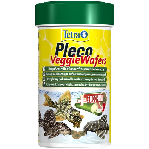 Сухой корм  для  рыб Tetra Pleco Veggie Wafers, 100 мл, 42 г2 шт. в уп. фото, описание