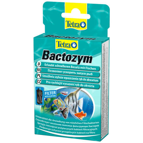 Tetra Bactozym средство для запуска биофильтра, 10 шт., 1 л, 9 г фото, описание