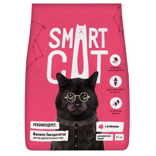 Сухой корм для кошек Smart Cat С ягненком 12000 г фото, описание