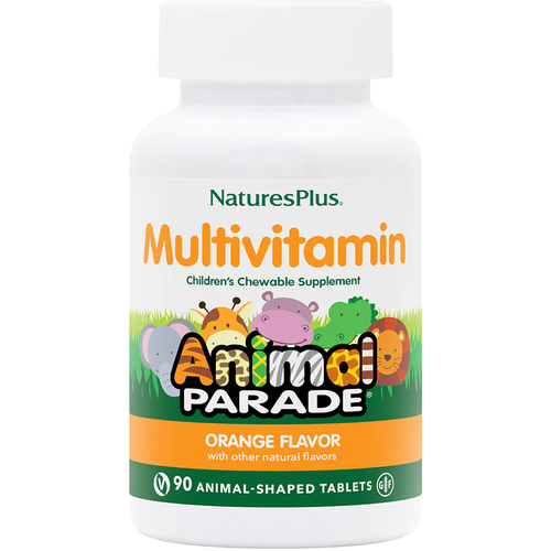 NaturesPlus Source of Life Animal Parade Children's Chewable Multi-Vitamin & Mineral Supplement апельсин 90 таблеток в форме животных фото, описание