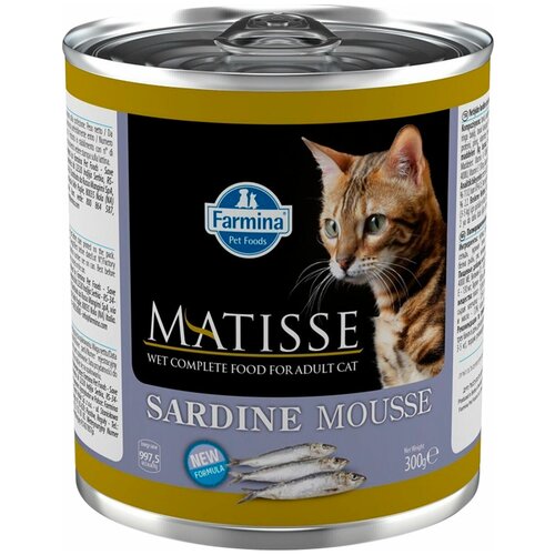 Влажный корм Farmina Matisse Sardine Mousse для взрослых кошек мусс с сардиной 300 г фото, описание