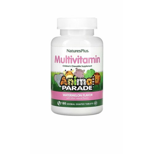 Детские Мультивитамины NATURESPLUS Multivitamin Animal Parade 180 таблеток (Арбуз) фото, описание