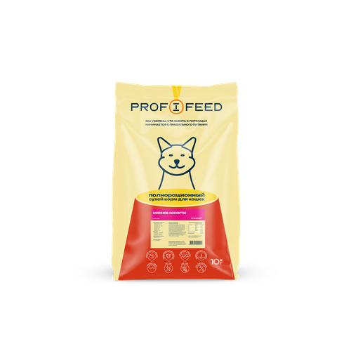 Сухой корм для кошек Profifeed мясное ассорти 10000 г фото, описание