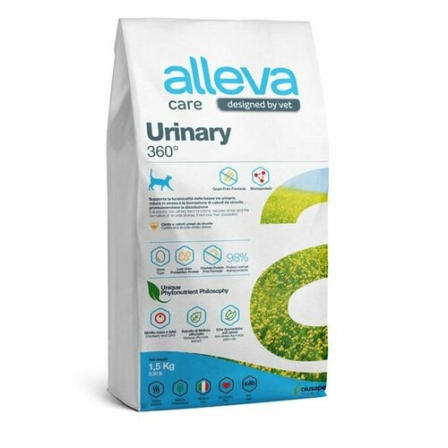 Alleva Care Cat Adult Urinary 360 Сухой корм для кошек для растворения струвитных камней 1,5кг фото, описание