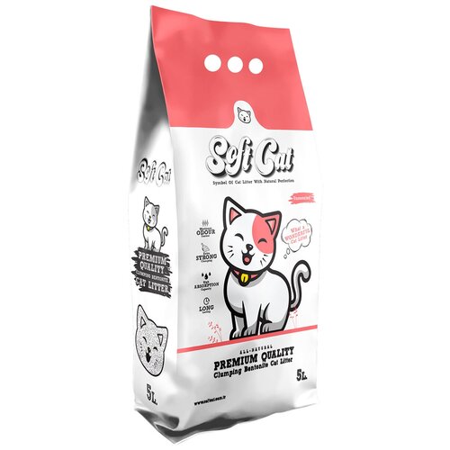 ​​​​​​Наполнитель для кошек Soft Cat, комкующийся без запаха 5 л фото, описание