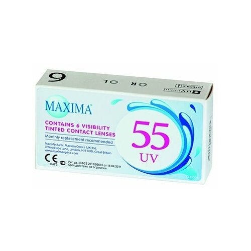 Контактные линзы Maxima 55 UV, 6 шт., R 8,6, D -2,25 фото, описание